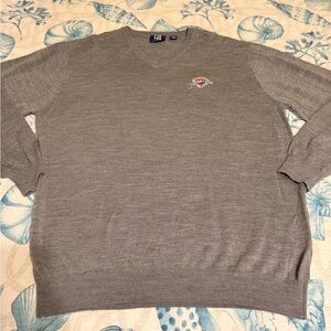 Cutter & Buck Mens XL Oklahoma City Thunder Basketball V-Neck Wool Sweater